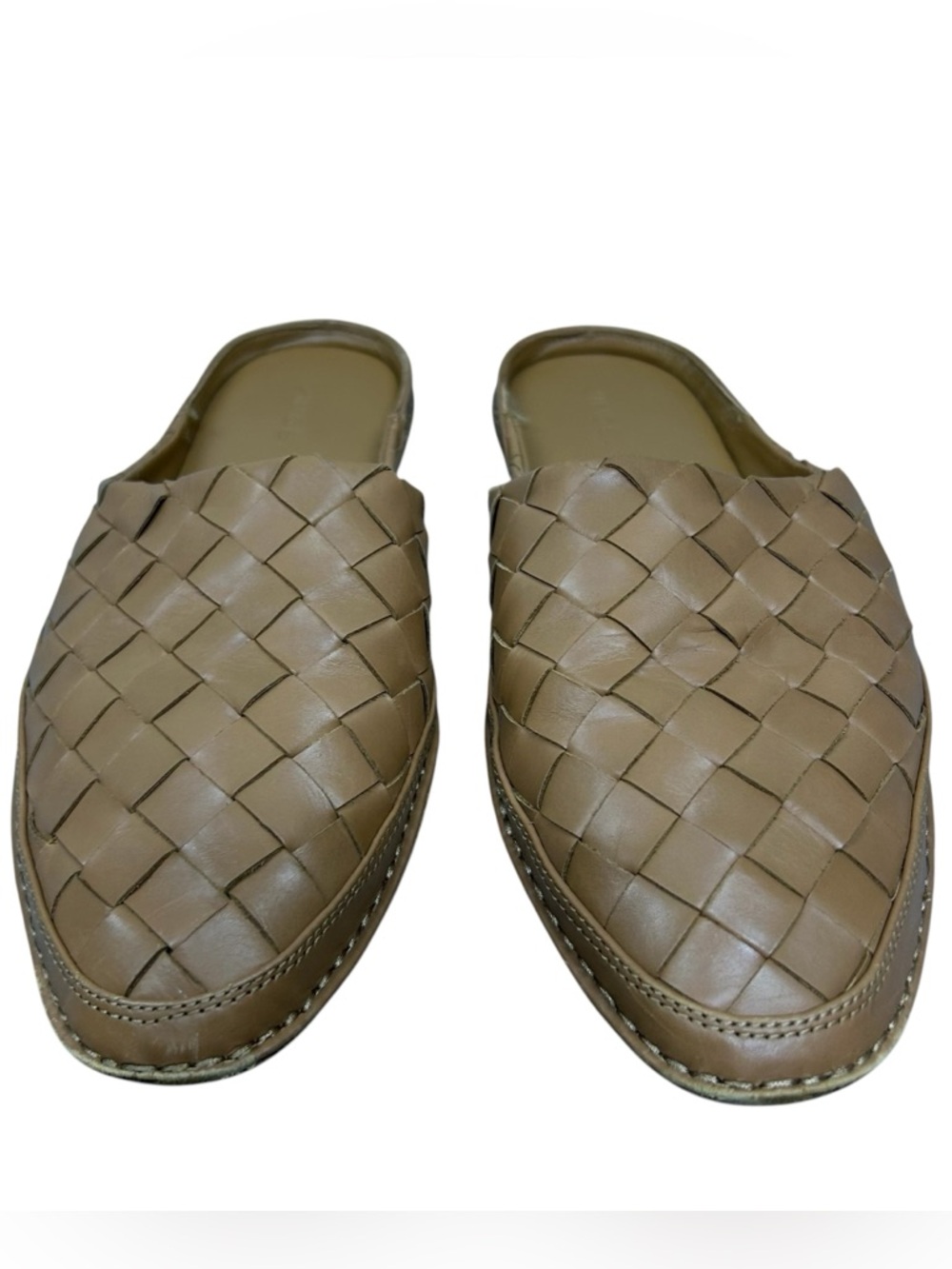 Vince Freeman Woven Leather Mule Flats Slip On Loafer Size US 8.5 EU 38.5 Brown - Picture 8 of 16